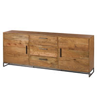SIDEBOARD - Akazie massiv / Eisen, Typ A - Akaziefarben, Holz (200/80/40cm) - home24