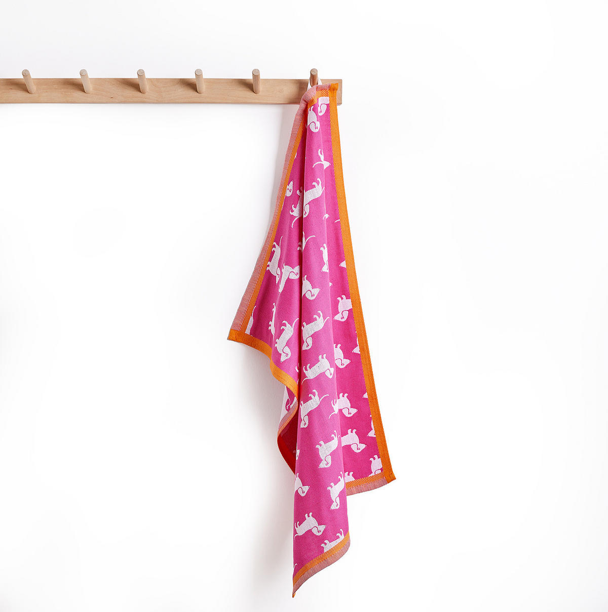 KÜCHENTUCH Sweet Xmas Dackel - Pink, Textil (50/67cm) - Butlers