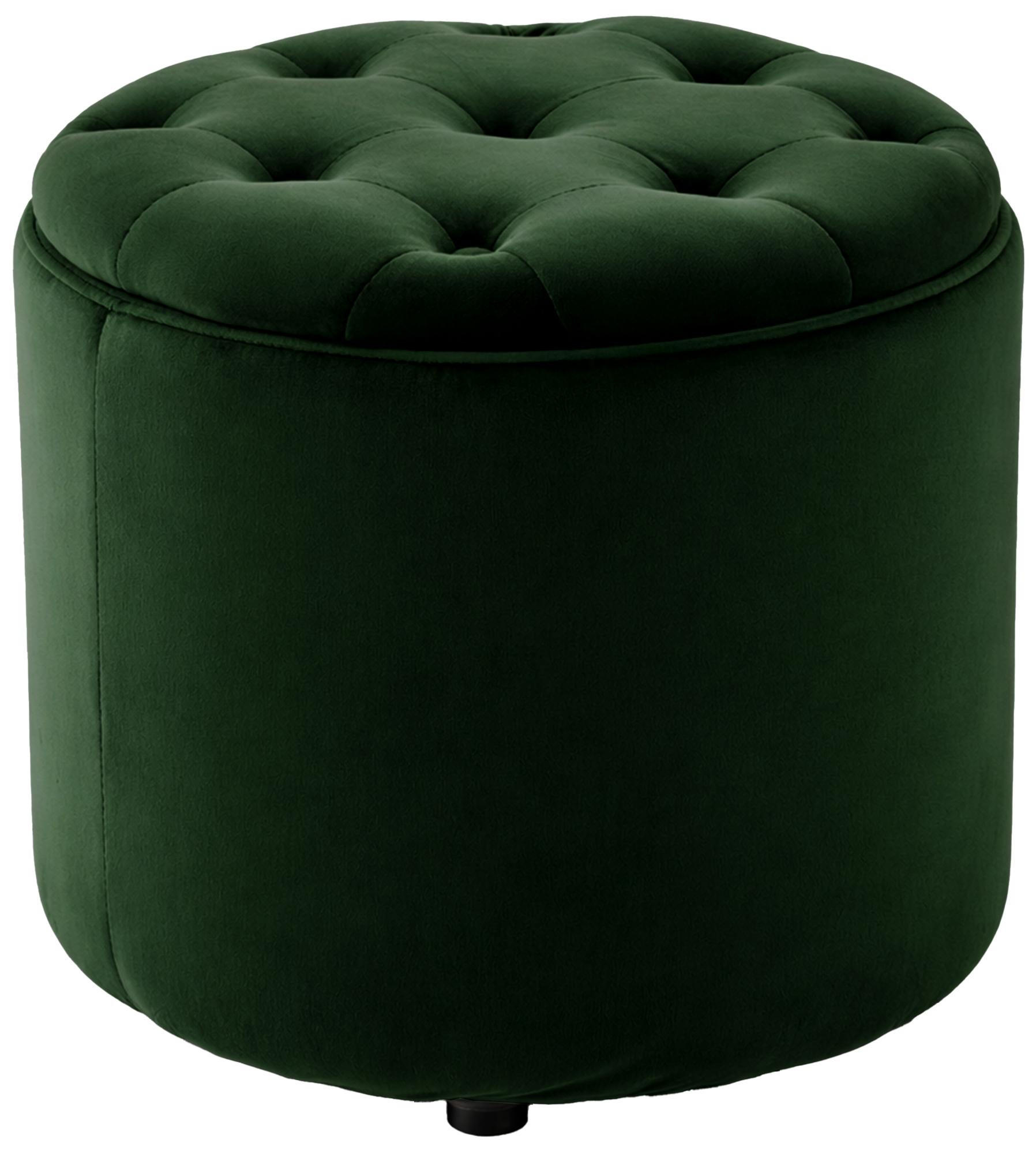 SITZWÜRFEL Samt Grün - Schwarz/Grün, Kunststoff/Textil (44/42/44cm) - CLP