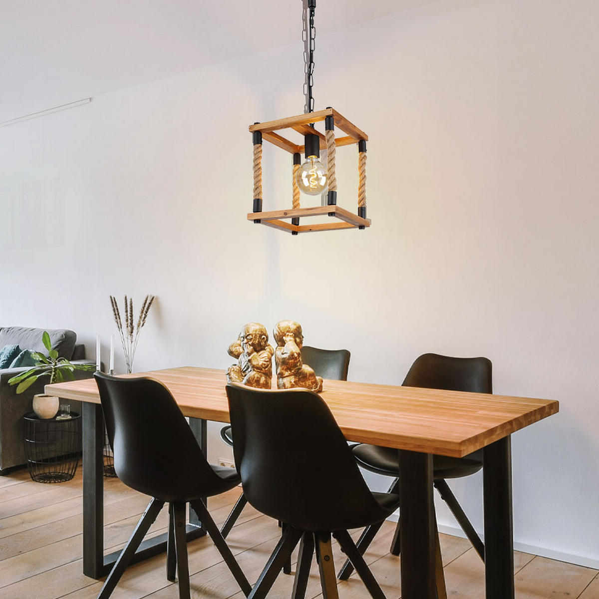 HÄNGELEUCHTE VERNON Holz Braun 2er Set - Braun, Holz (25/25/120cm) - Globo Lighting