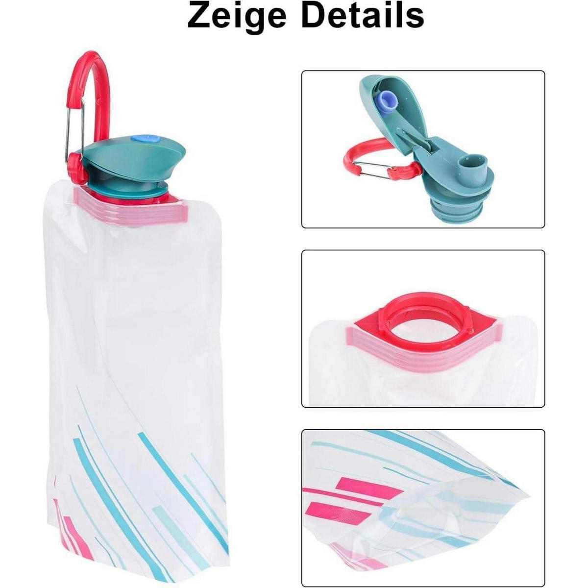 TRINKFLASCHE 2-teiliges Set Schwarz+Weiß - Multicolor, Kunststoff (13/13cm)