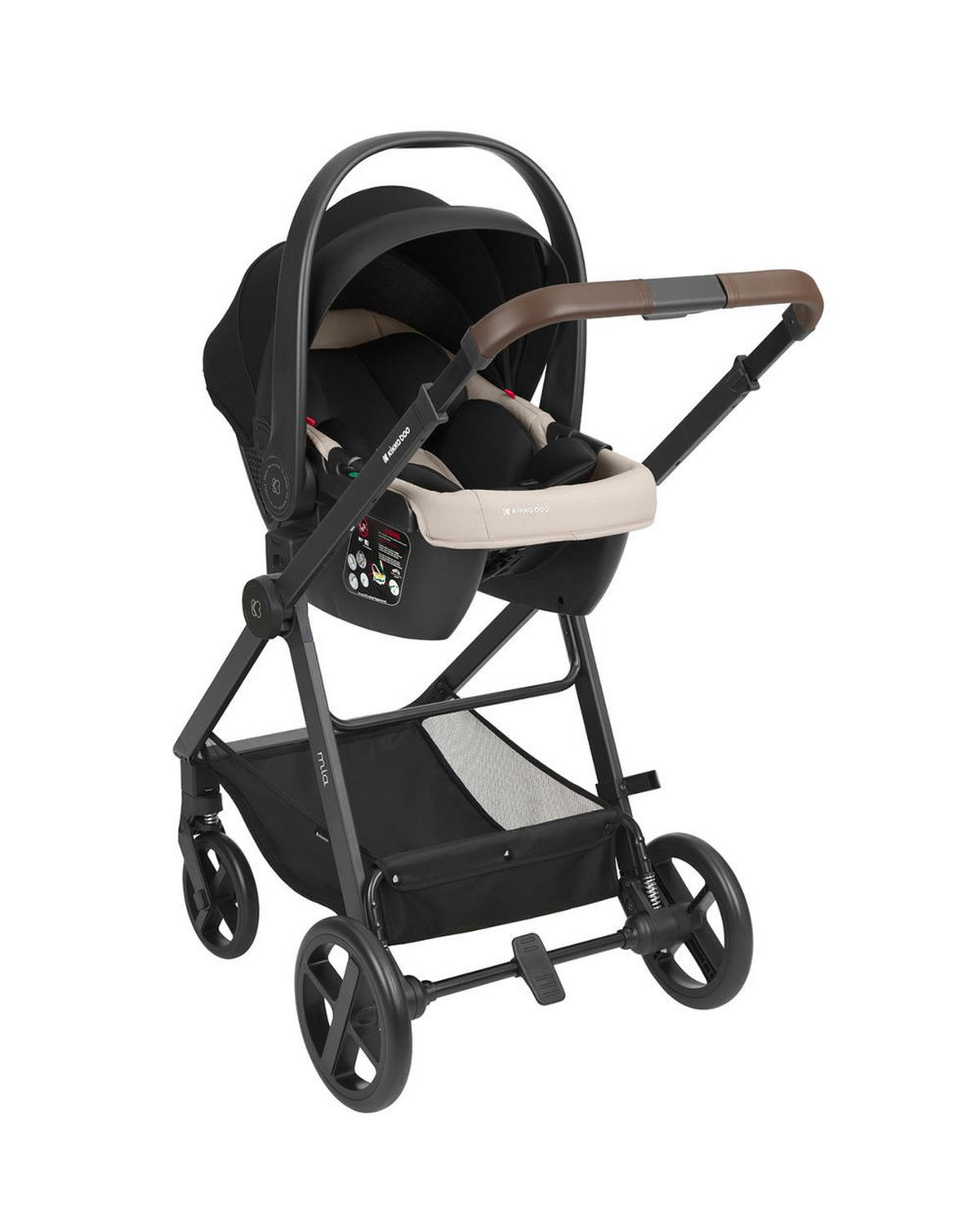 KOMBIKINDERWAGEN Mia 3 in 1 beige Babywanne Babyschale Wickeltasche Matratze - Beige, Metall (72/53/99cm) - Kikka boo