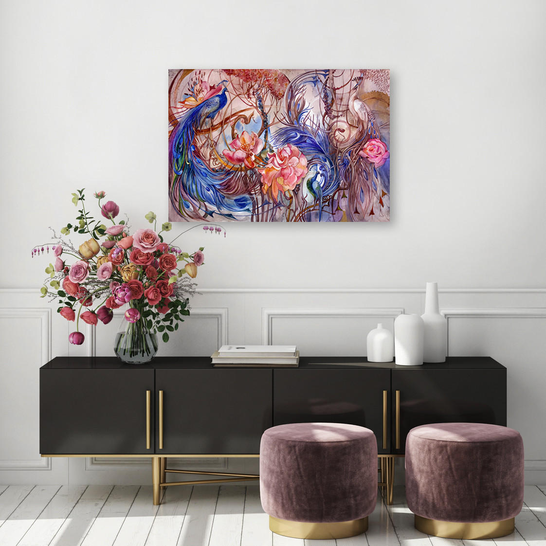 WANDBILD zauberpfote - Blau, Textil (60/40cm) - Feeby