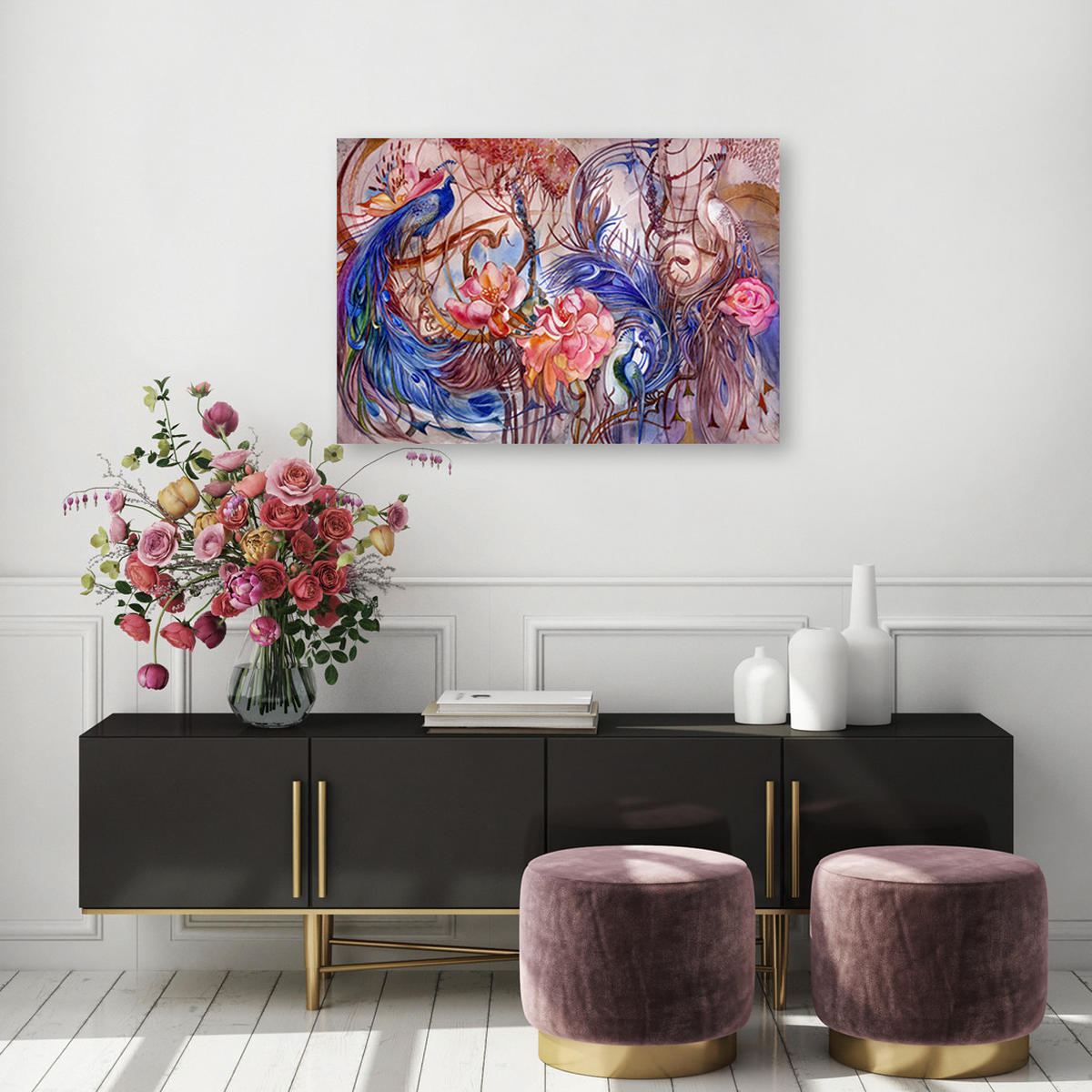 WANDBILD zauberpfote - Blau, Textil (60/40cm) - Feeby