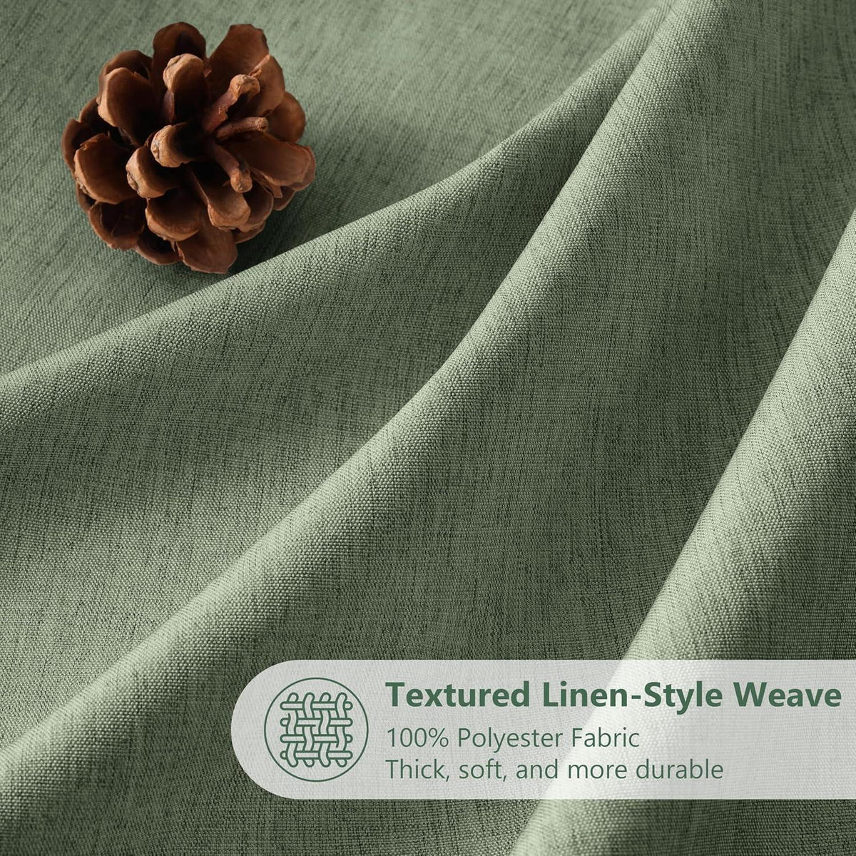 DUSCHVORHANG Leinen 182 x 214 cm Grün - Grün, Textil (182/214cm)