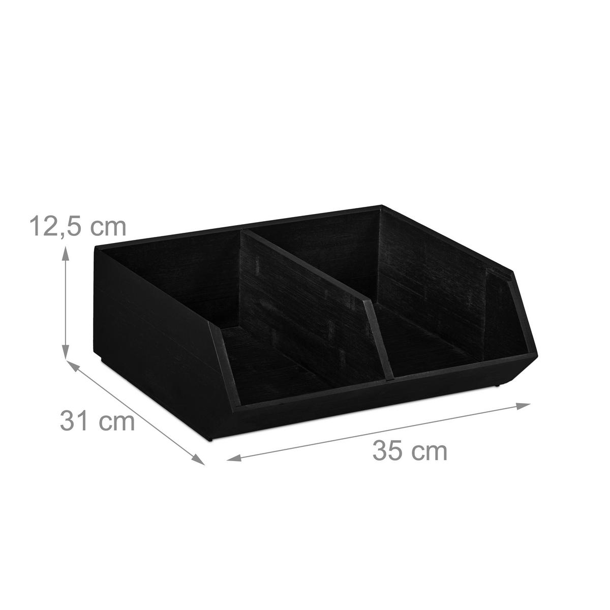 SCHREIBTISCHORGANIZER - Anthrazit, Holz (31/35/12.5cm) - Relaxdays