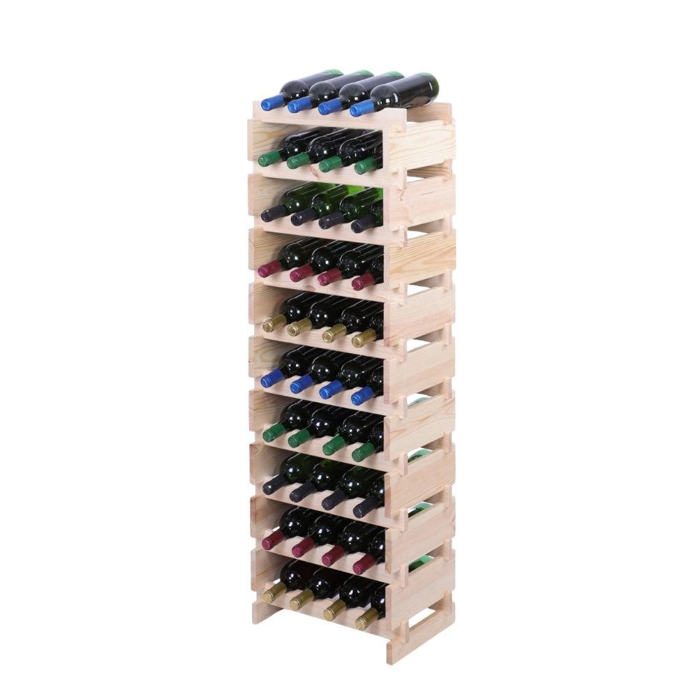WEINREGAL VINOTECA FLEX PRO HxBxT 135x46x28cm 40 Flaschen auf 10 Ebenen Natur unbehandelt - Naturfarben, Holz (46/135/28cm) - PROREGAL