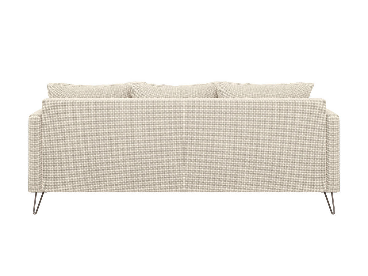 3-SITZER-SOFA Harmony Beige Chenille - Beige/Schwarz, Textil/Metall (200/85/100cm) - S-Style Möbel