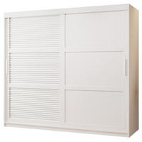 SCHWEBETÜRENSCHRANK 200/200/62 2-türig - Silberfarben/Weiß, Holz/Kunststoff (200/200/62cm) - MÖBEL KRYSPOL
