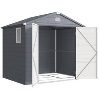 GERÄTEHAUS 4,1m³, Gartenhaus mit Pultdach, 240 x 190 x 180/228 cm, für Hinterhof - Grau, Kunststoff (190/228/240cm) - Outsunny