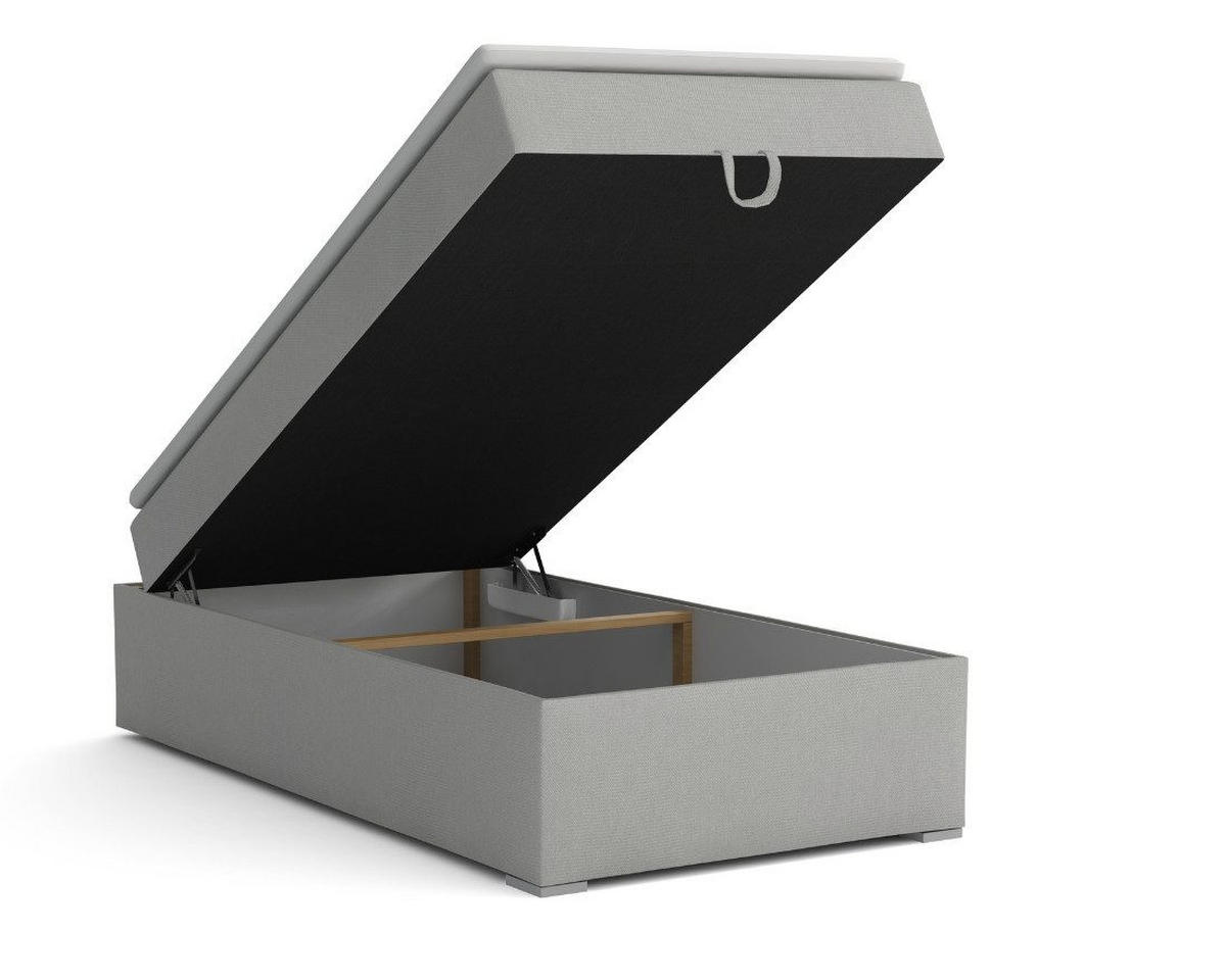 BOXBETT TEEN 1 90/200 in Velours/Cord Beige H3 - Beige, Holz/Holzwerkstoff (90/200cm) - Deine Möbel 24