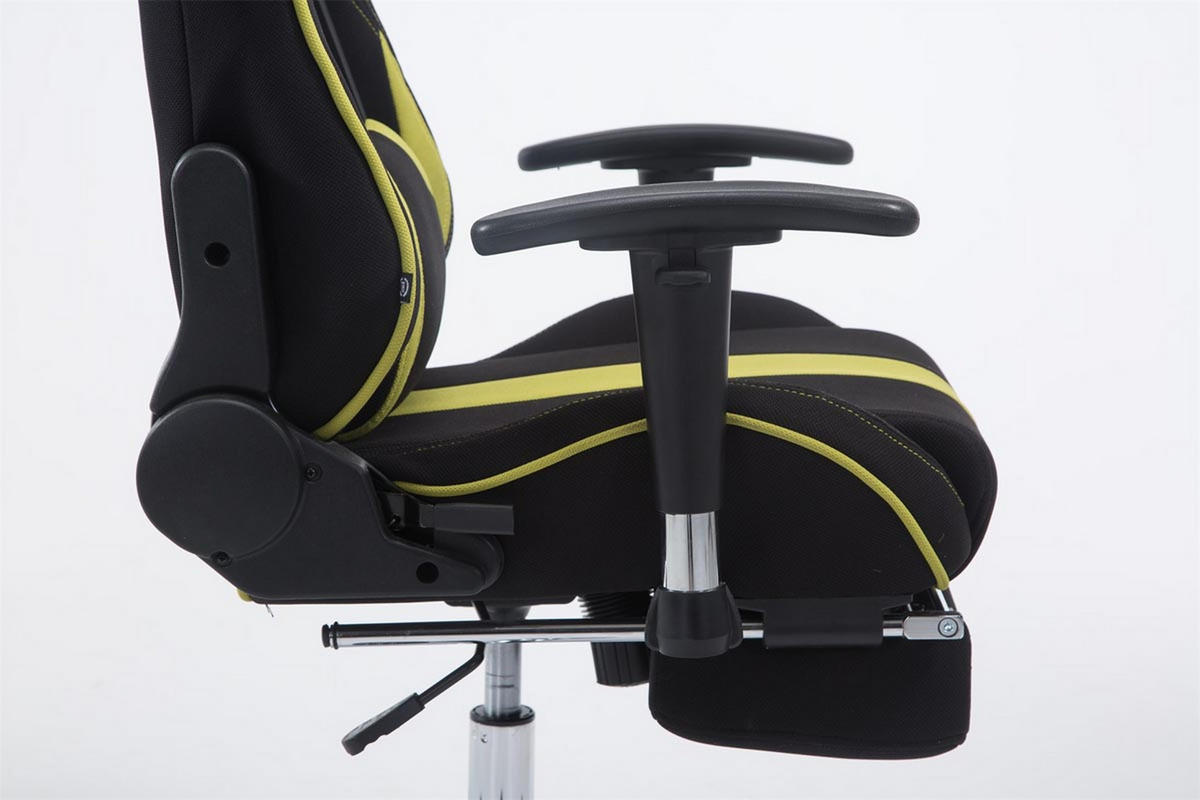 GAMINGSTUHL Limitless-2, Stoff mit Fußablage Schwarz/Grün - Grün, Textil/Metall (70/135/58cm) - TPFLiving