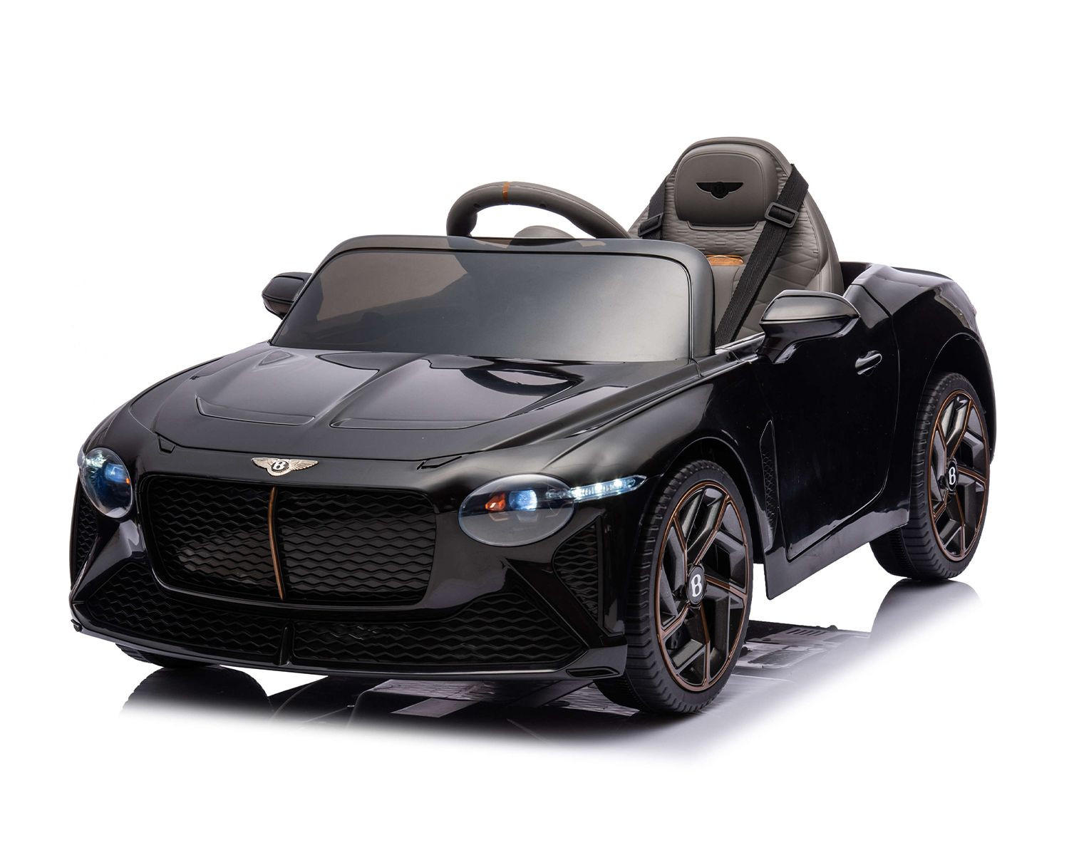 ELEKTROAUTO Bently schwarz Bacalar EVA-Reifen Gurt, MP3, USB, 2 Motoren - Schwarz, Kunststoff (108/65/45cm) - Kikka boo