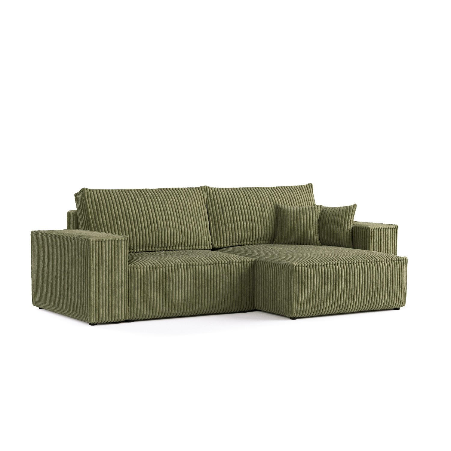 ROHOVÁ SEDAČKA CAVO, textil, Zelená - černá/zelená barva, dřevo/kompozitní dřevo (255/148cm) - AltaBeds