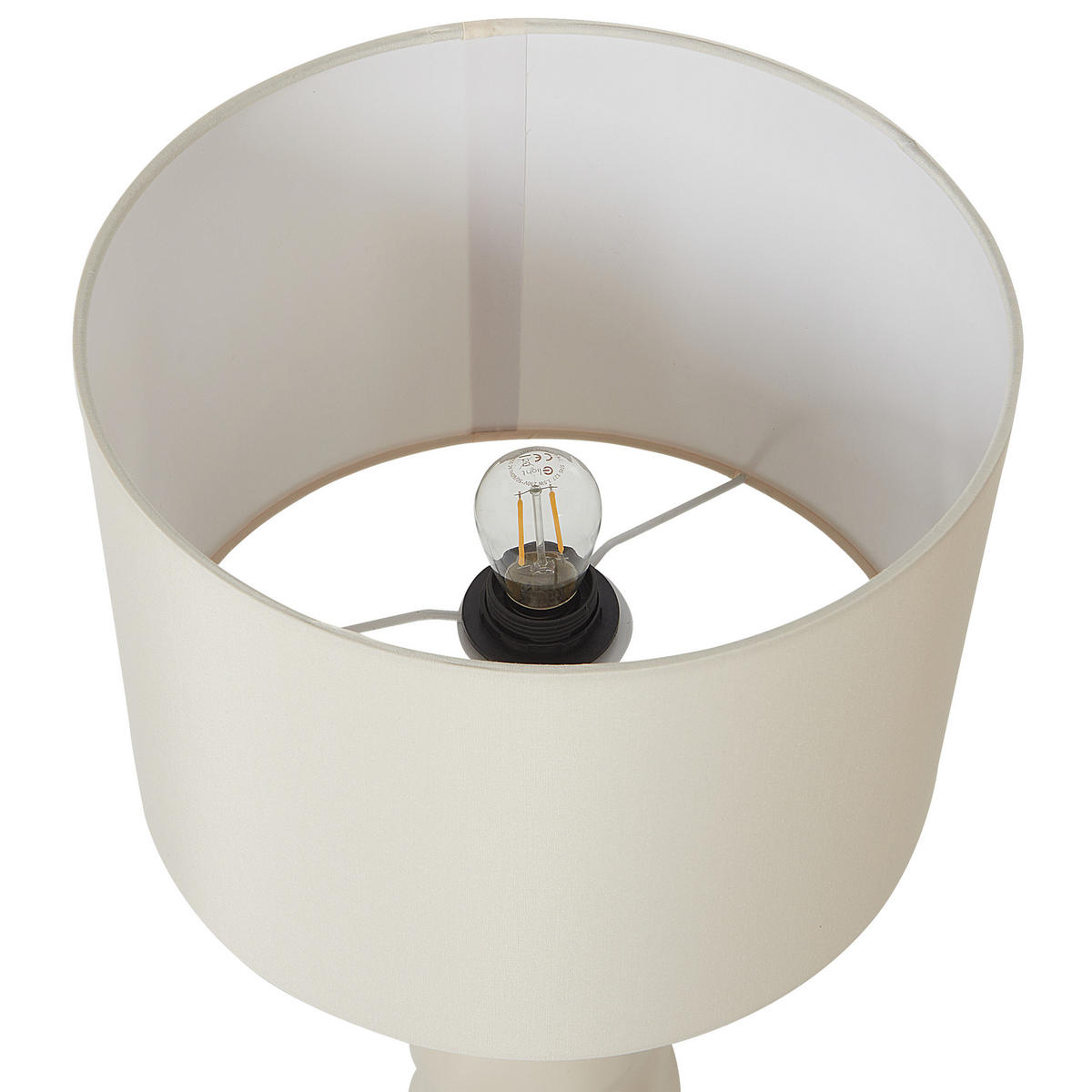 TISCHLAMPE Beige Vilar - Beige, Keramik (30/30/51cm) - Beliani