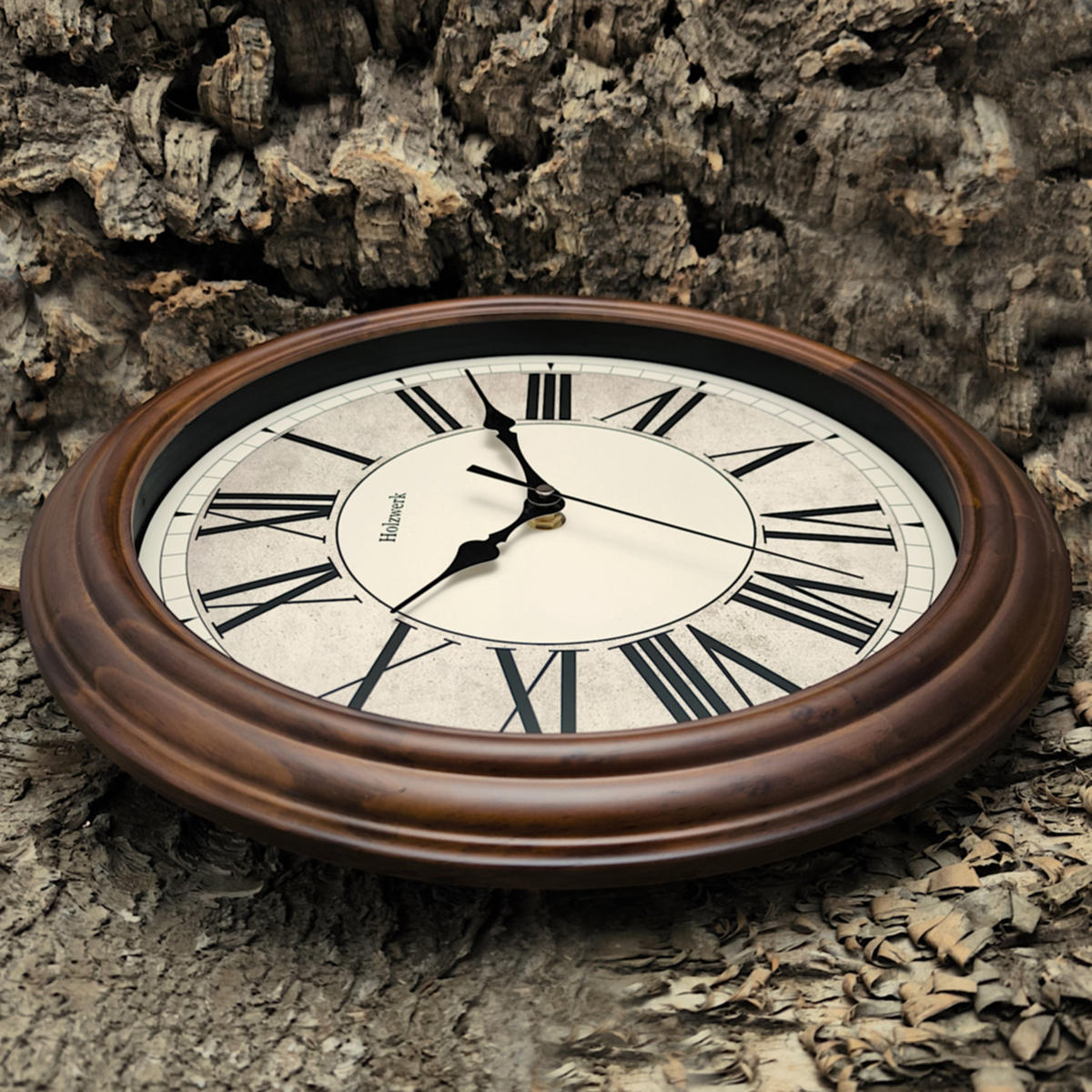 WANDUHR Holz Retro Vintage BEDBURG Loft Quarz Wand Uhr - Braun, Glas/Holz (35/35/5.5cm) - Holzwerk