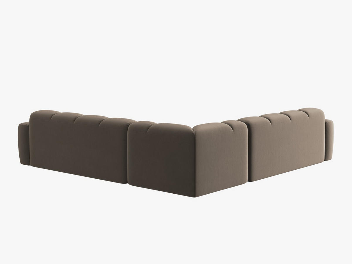 ECKSOFA Lisa aus Samt hellbraun 5 Sitzplätze - Hellbraun, Textil (310/310cm) - Micadoni
