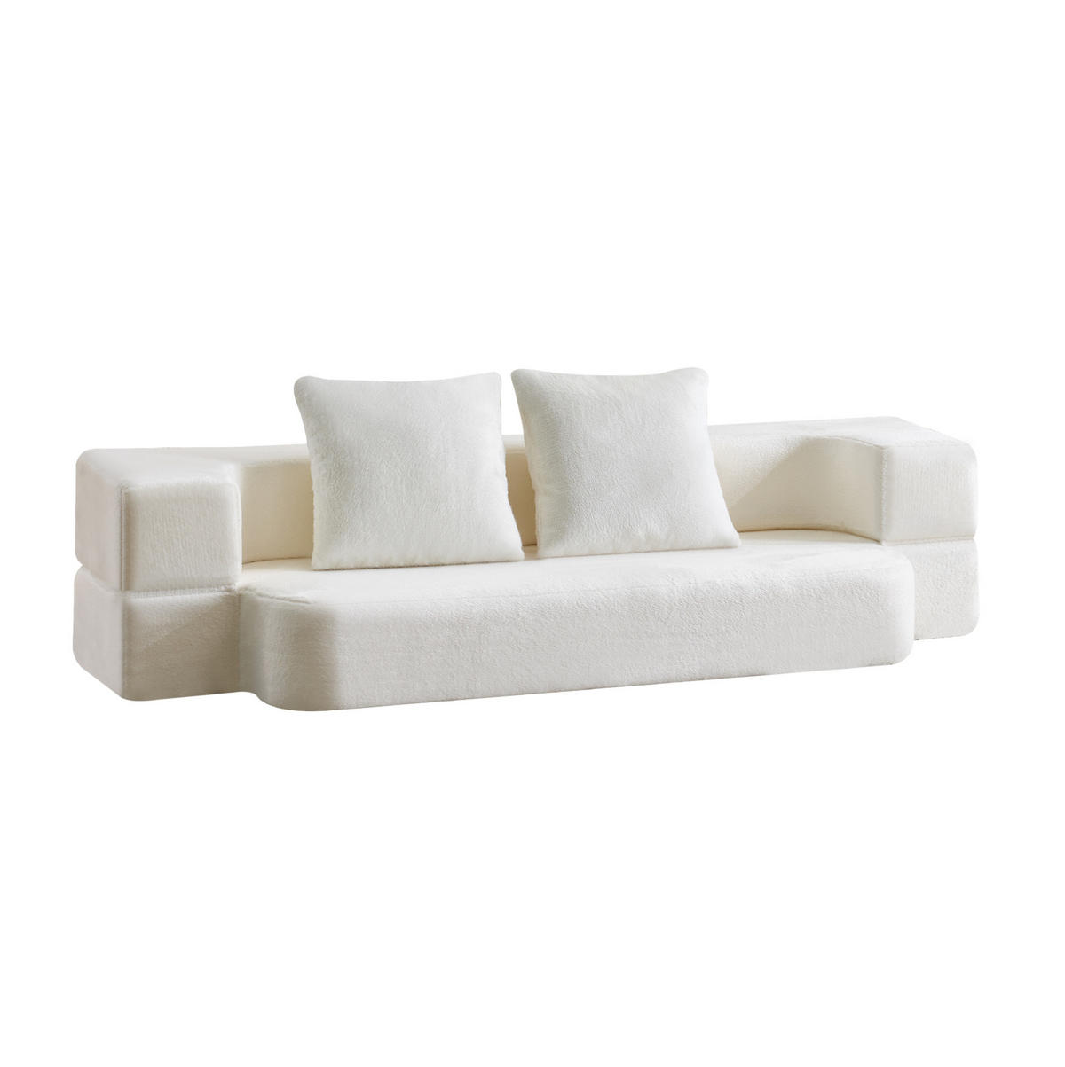 SCHLAFSOFA klappbar White 2-Sitzer - Weiß, Kunststoff (52/48/190cm) - Meubliv