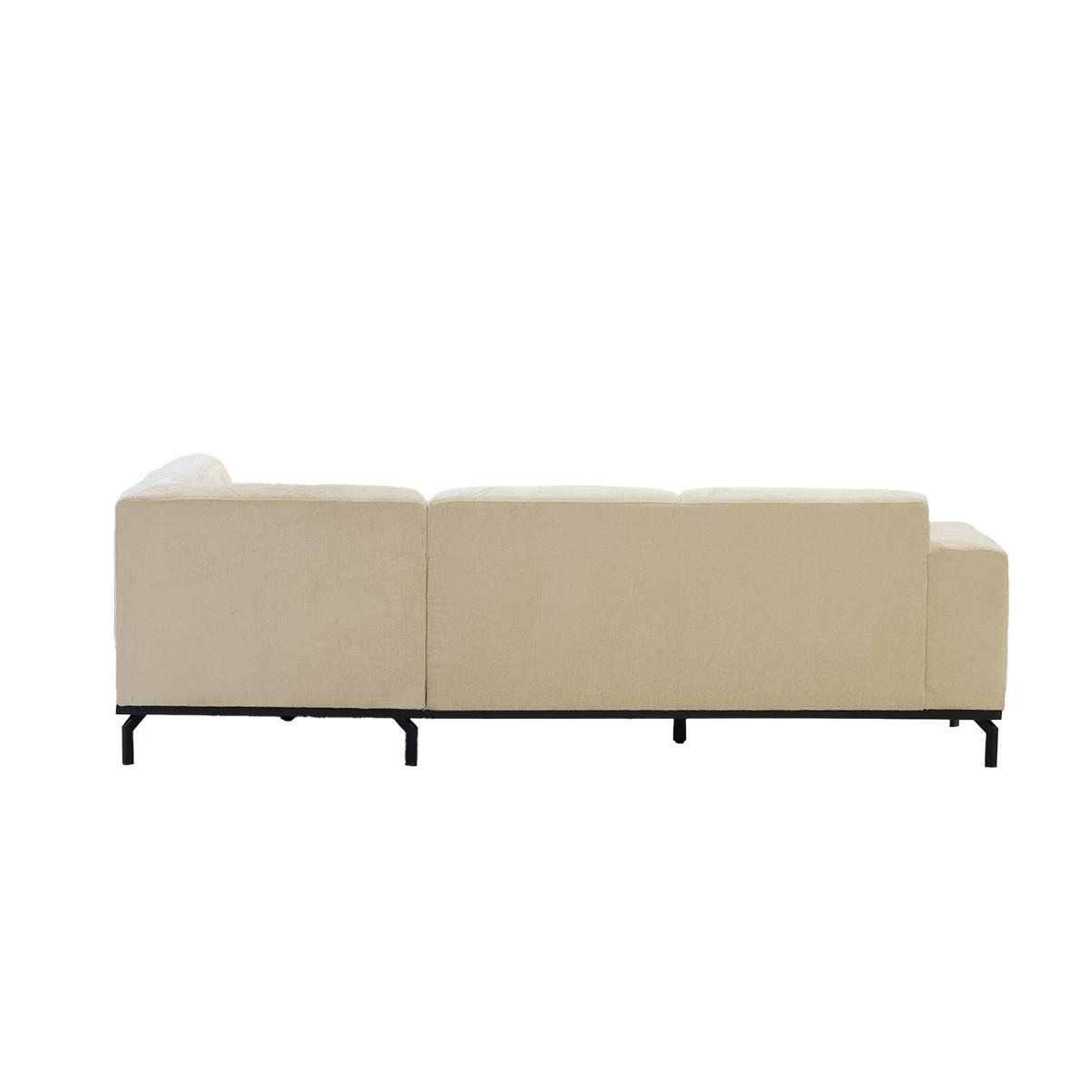 3-SITZER-ECKSOFA mit Ecke auf der rechten Seite aus Stoff, beige - Beige, Textil (256/188cm) - Giga Meubel