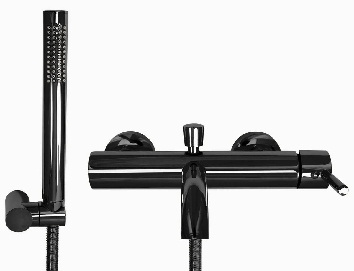 WANNENARMATUR Rea Lungo Black Metallic - Schwarz, Metall (25/4.5/19cm) - REA