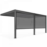 PERGOLA 3x6 m, mit 2 Markisen, Grau - Grau, Metall (281/257/574cm) - Oviala