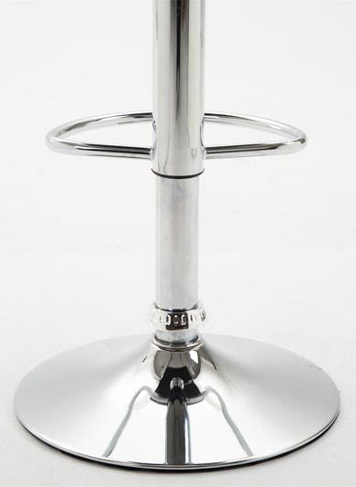 BARHOCKER 2er Set Dynasty Kunstleder chrom weiß - Schwarz/Weiß, Kunststoff/Metall (36/84/39cm) - TPFLiving
