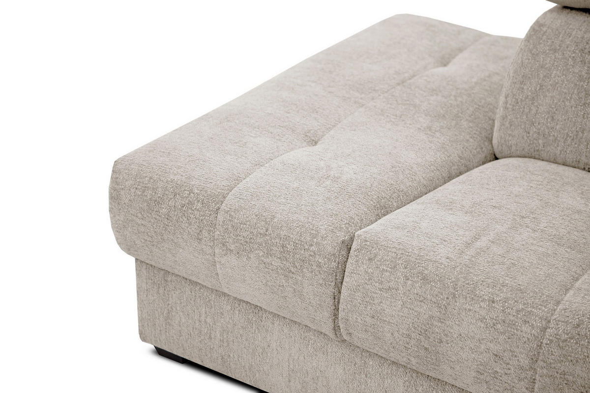 ECKSOFA CALVERA 5-Sitzer mit 1 Relaxfunktion, ecru - Ecru, Holzwerkstoff/Textil (239/298cm) - Courtois Laville
