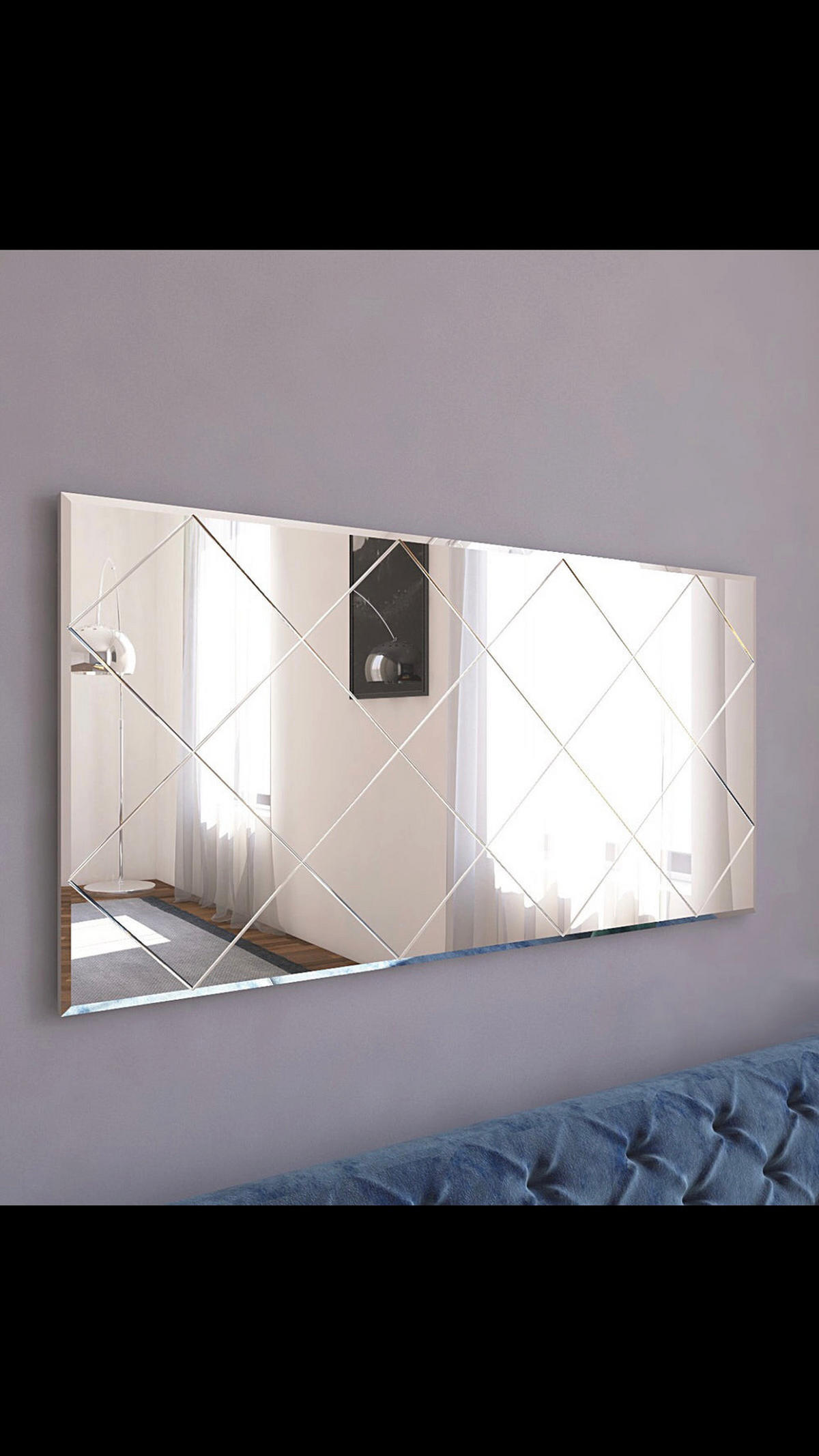 SPIEGEL Mofo Karo Design 60x120cm - Transparent, Holzwerkstoff (120/60/2.2cm) - moebel17