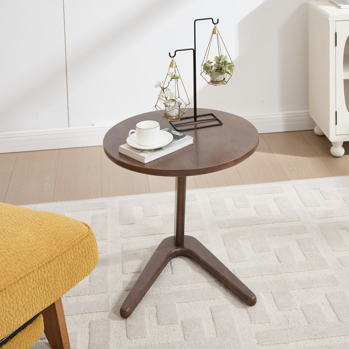 BEISTELLTISCH 50/44/50 cm Braun aus Massivholz mit modernem Design - Braun, Holzwerkstoff (44/50/50cm) - OKWISH