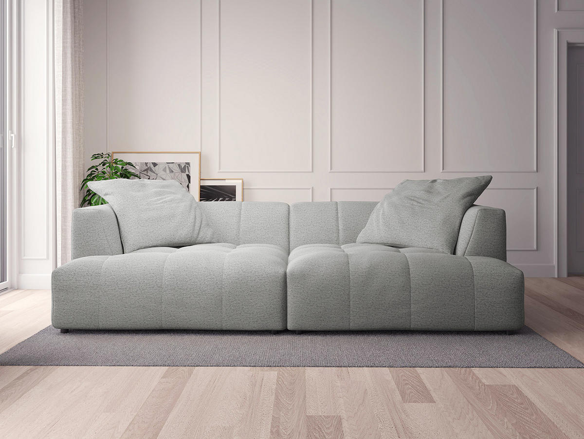 BIGSOFA - Hellgrau, Holz/Kunststoff (272/70/126cm) - home24