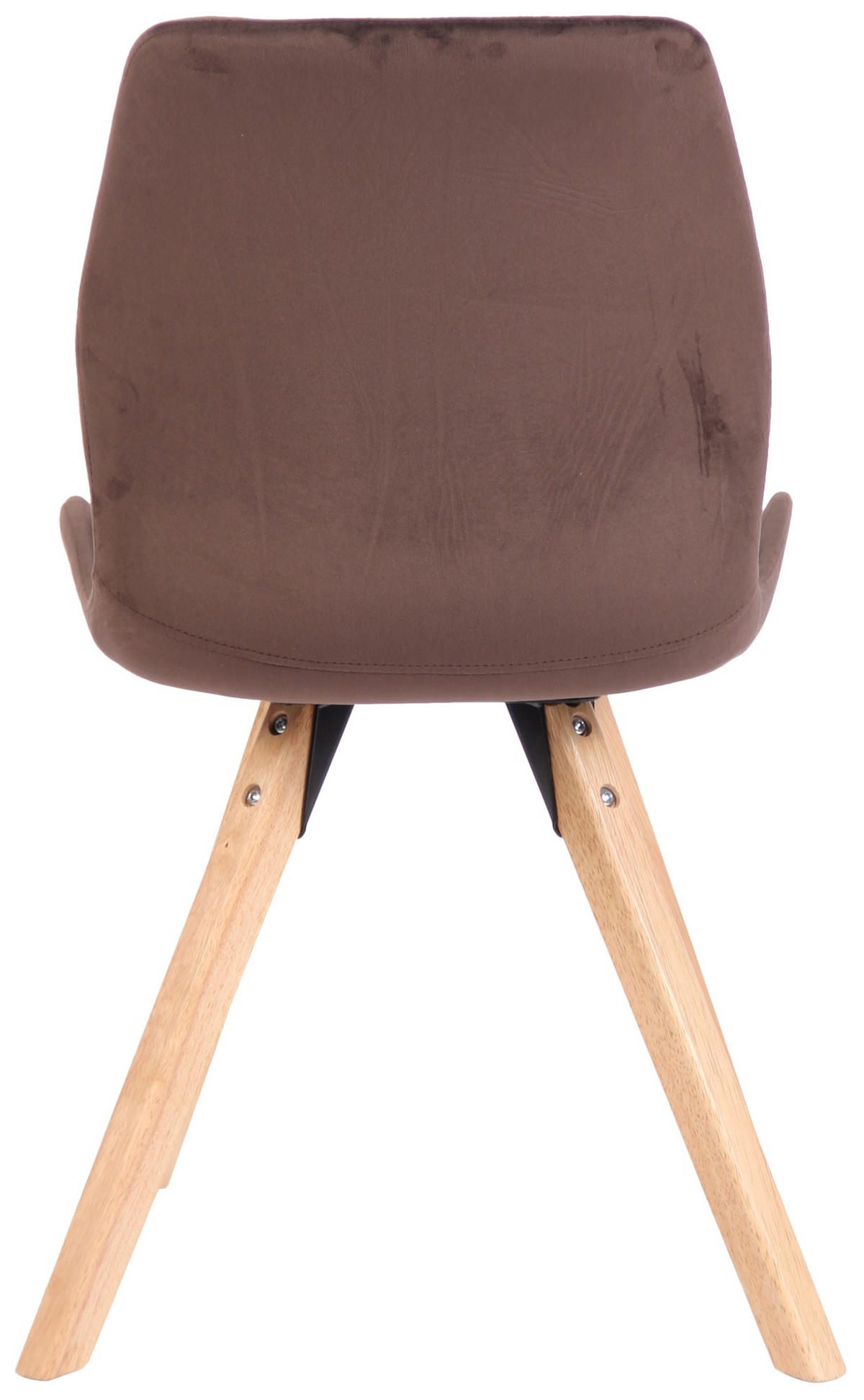 STUHL 2er Set Samt braun - Eukalyptusholzfarben/Braun, Holz/Textil (49/87.5/58cm) - CLP