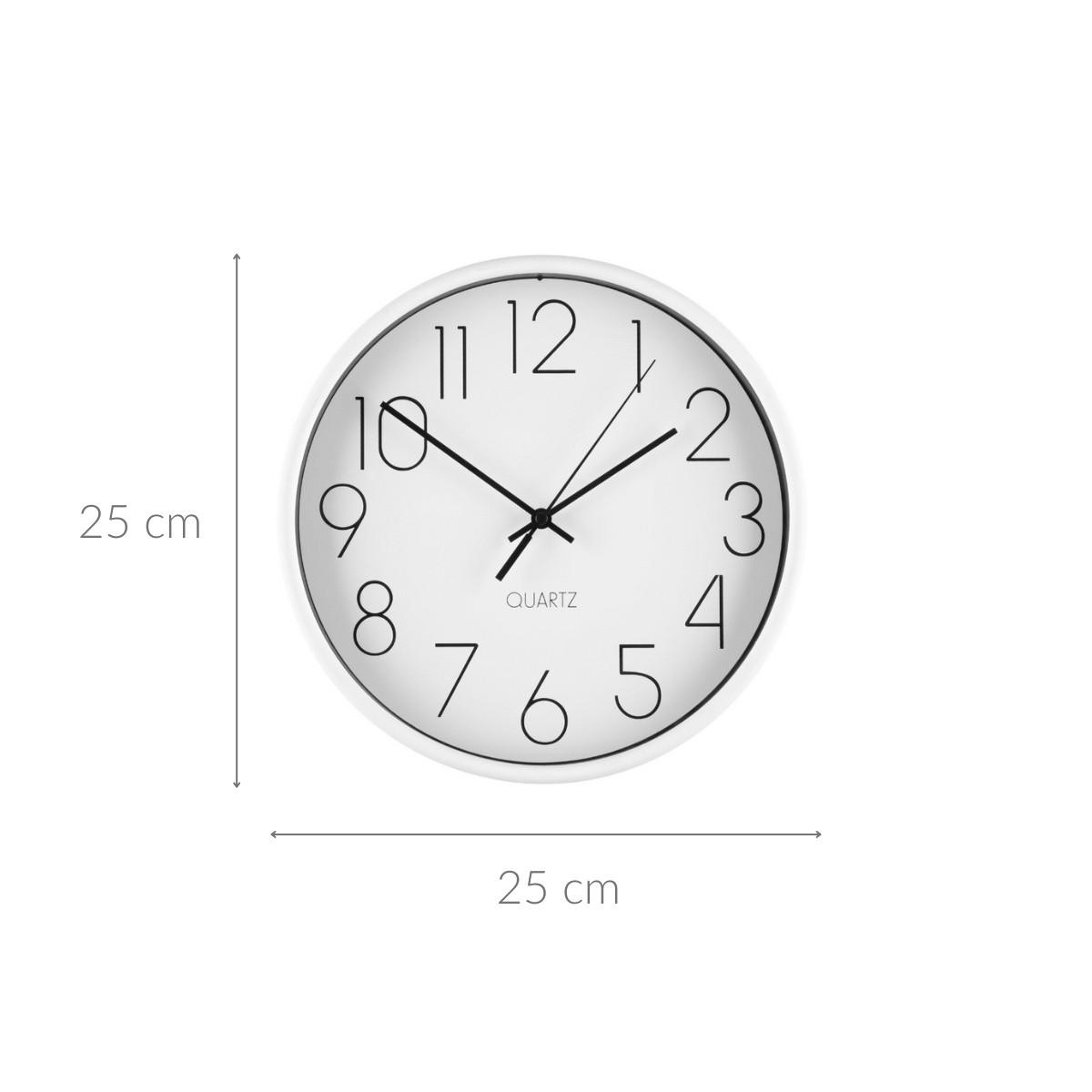 WANDUHR schlicht Ø 25 cm - Weiß, Kunststoff (25/25/4cm)