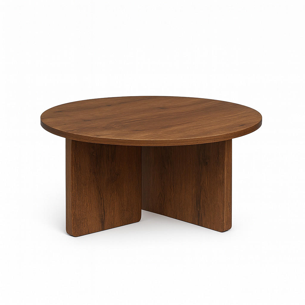 FAVI Couchtisch 60 cm, minimalistisch und zeitlos, Eiche Lefkas - Dunkelbraun, Holz (60/60/40cm) - Dekori_Interiors