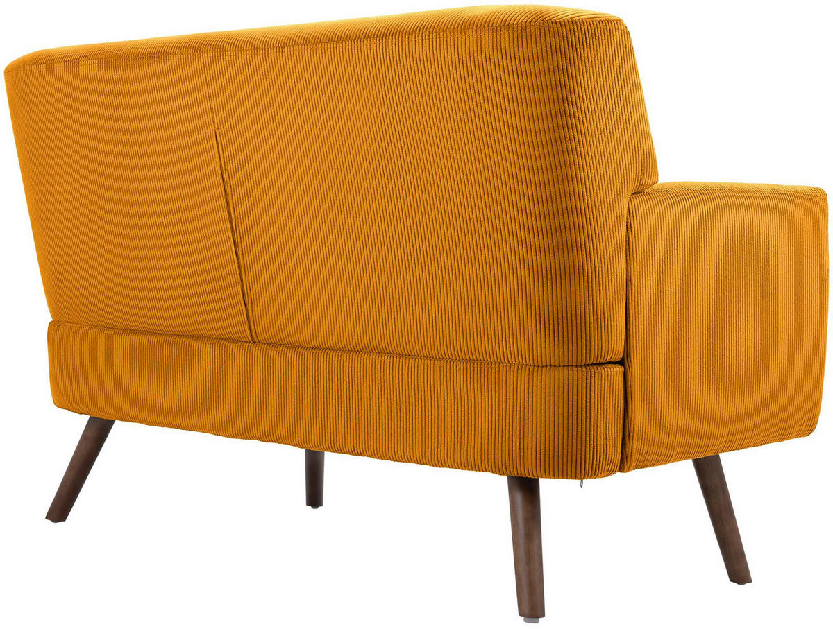 SOFA Arne Cord 2-Sitzer 120x74x81cm Cord Orange Couch - Orange, Kunststoff (120/81/74cm) - DELUKE