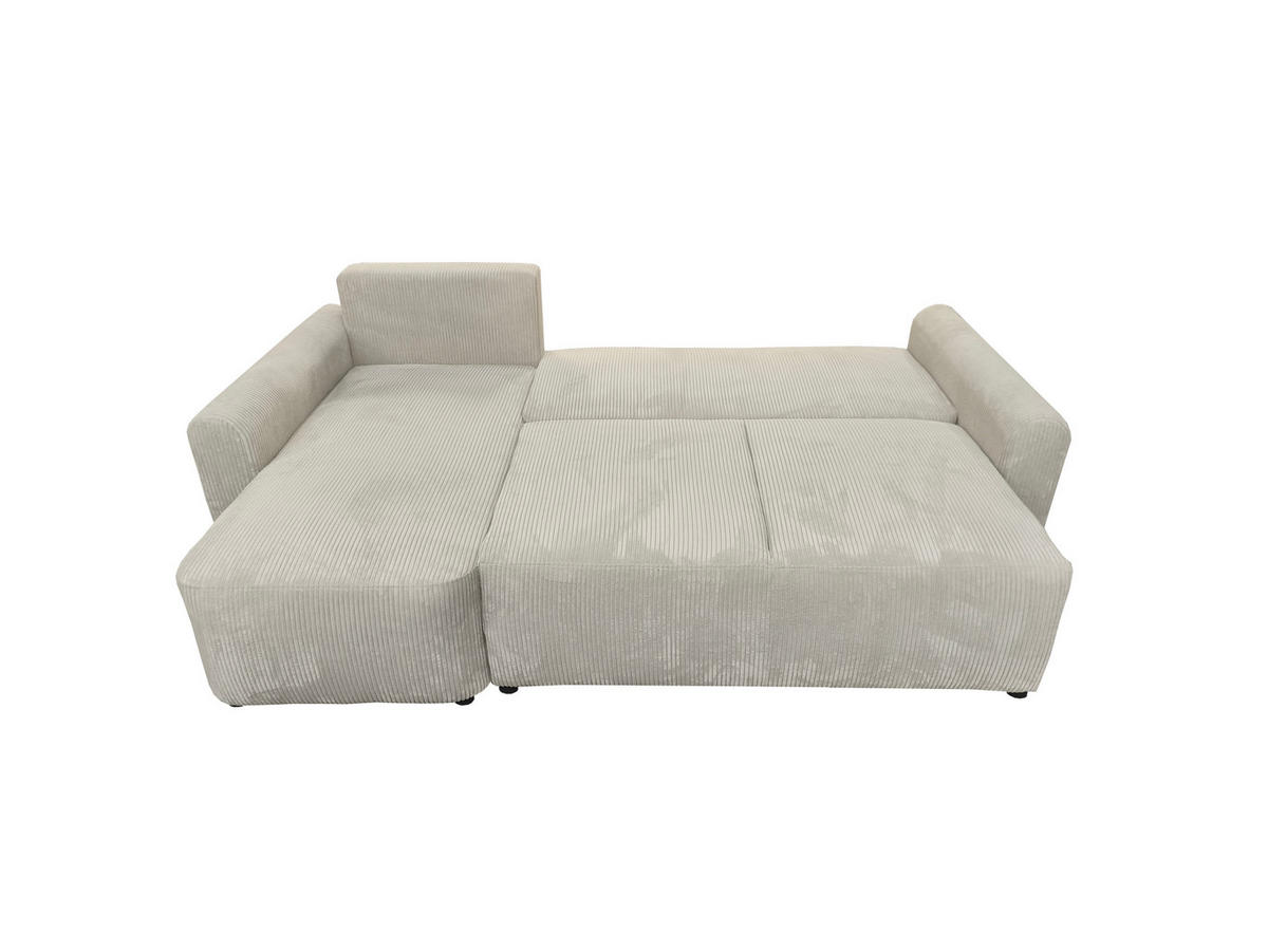 ECKSOFA HENRY in Beige mit Schlaffunktion und Bettkasten - Beige, Textil (232/150cm) - KS Home Concept