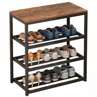 SCHUHSCHRANK, braun 50/30/60 cm - Schwarz/Braun, Holzwerkstoff (50/60/30cm) - Rebiko