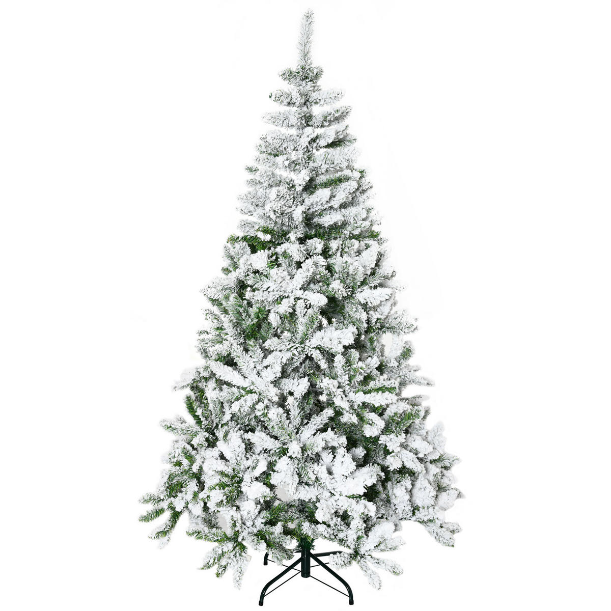 WEIHNACHTSBAUM DE-41608 Schnee-Effekt Grün/Weiß - Weiß/Grün, Kunststoff (180cm) - ComfortXL