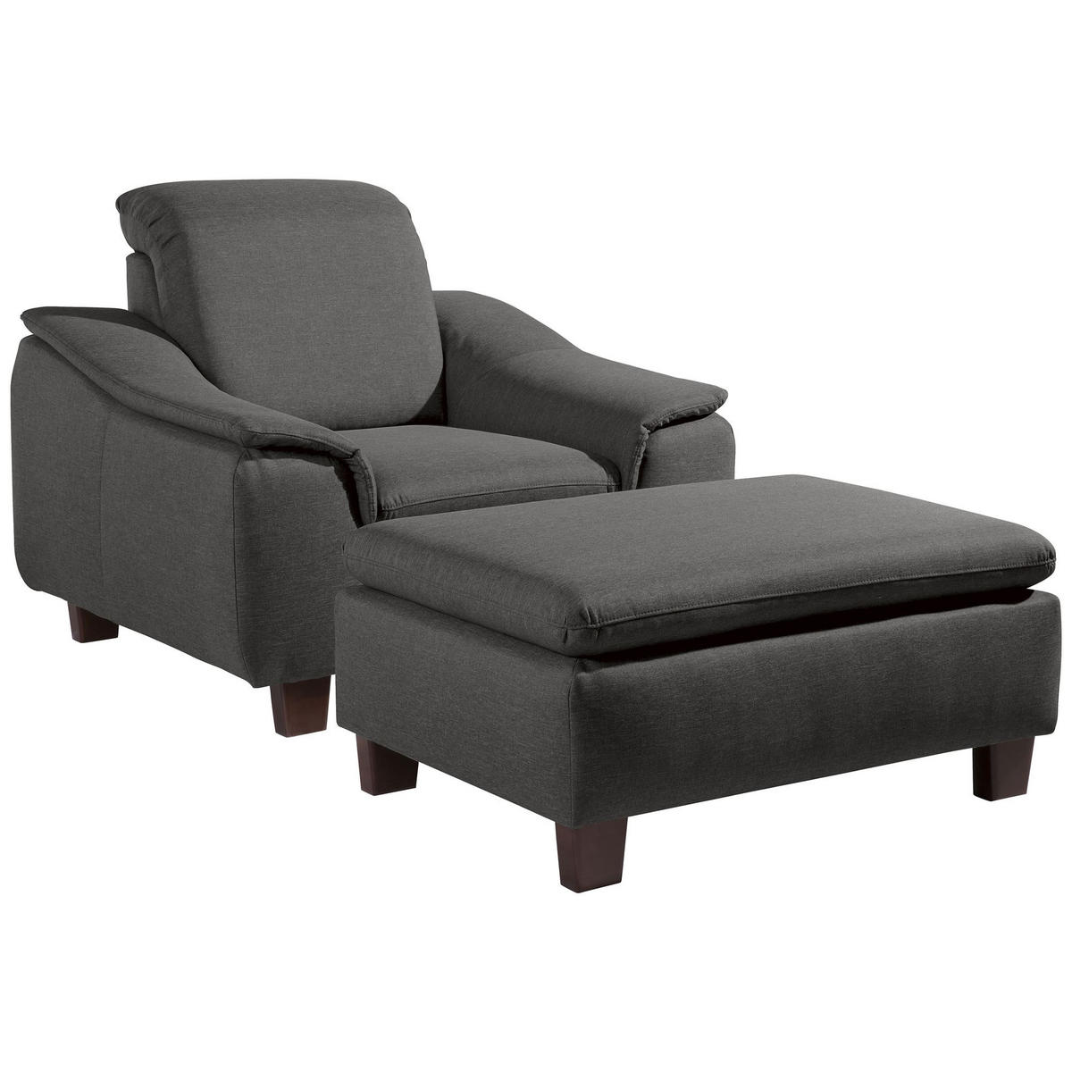 POLSTERSESSEL Kaylil Flachgewebe anthrazit - Anthrazit, Kunststoff (87/82/100cm) - 58aufmkessel