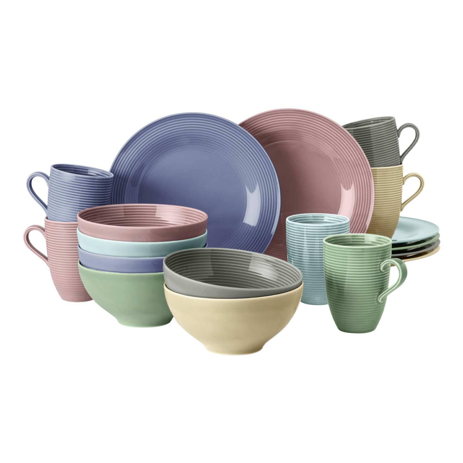FRÜHSTÜCKS-SET Beat Color Glaze Mixed 18er Set - Multicolor, Keramik (1/1/1cm) - Seltmann Weiden