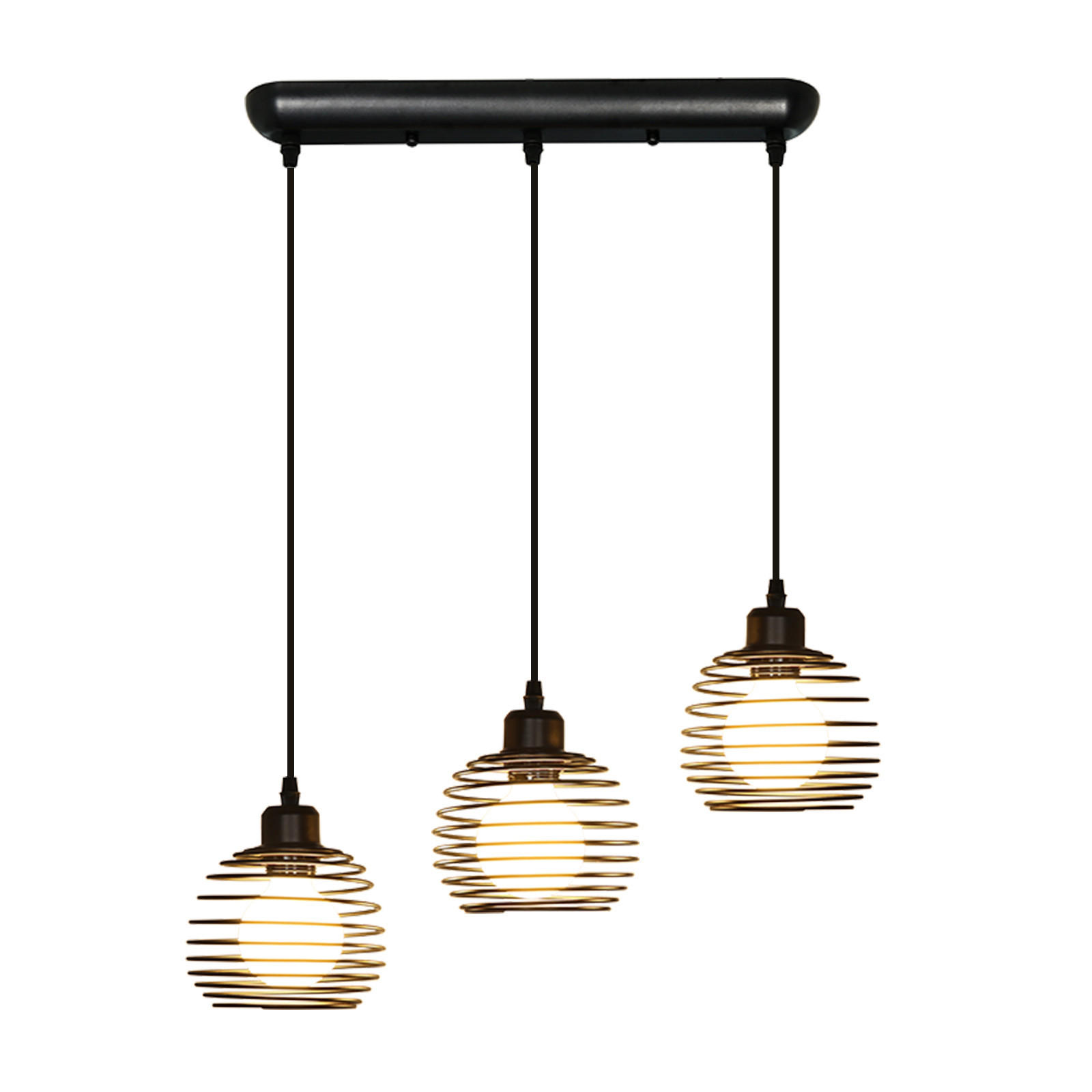 HÄNGELEUCHTE Walburga 3-flammig 50/15/144 cm - Schwarz, Metall (50/15/144cm) - Nettlife