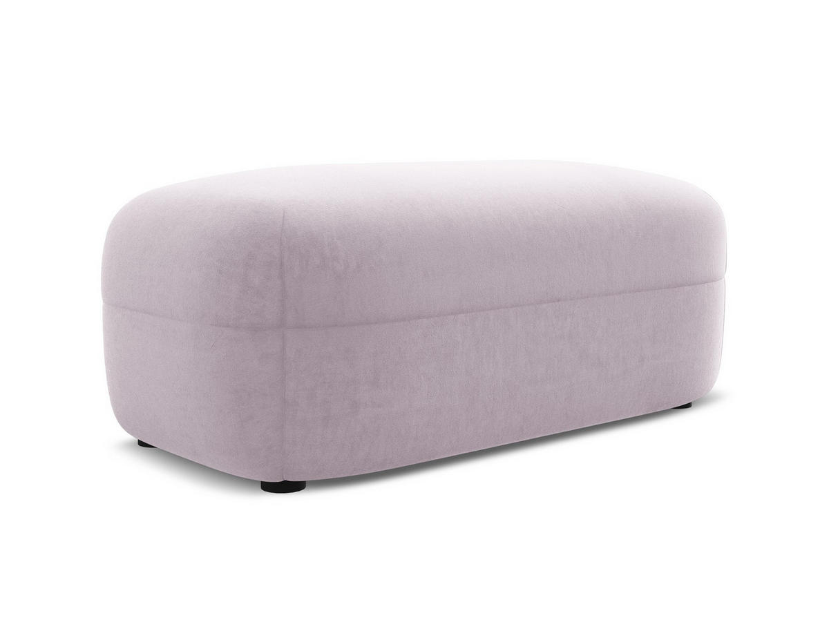 POUF Samt Stoff Violett - Lila/Flieder, Kunststoff/Textil (92/40/48cm) - Makamii