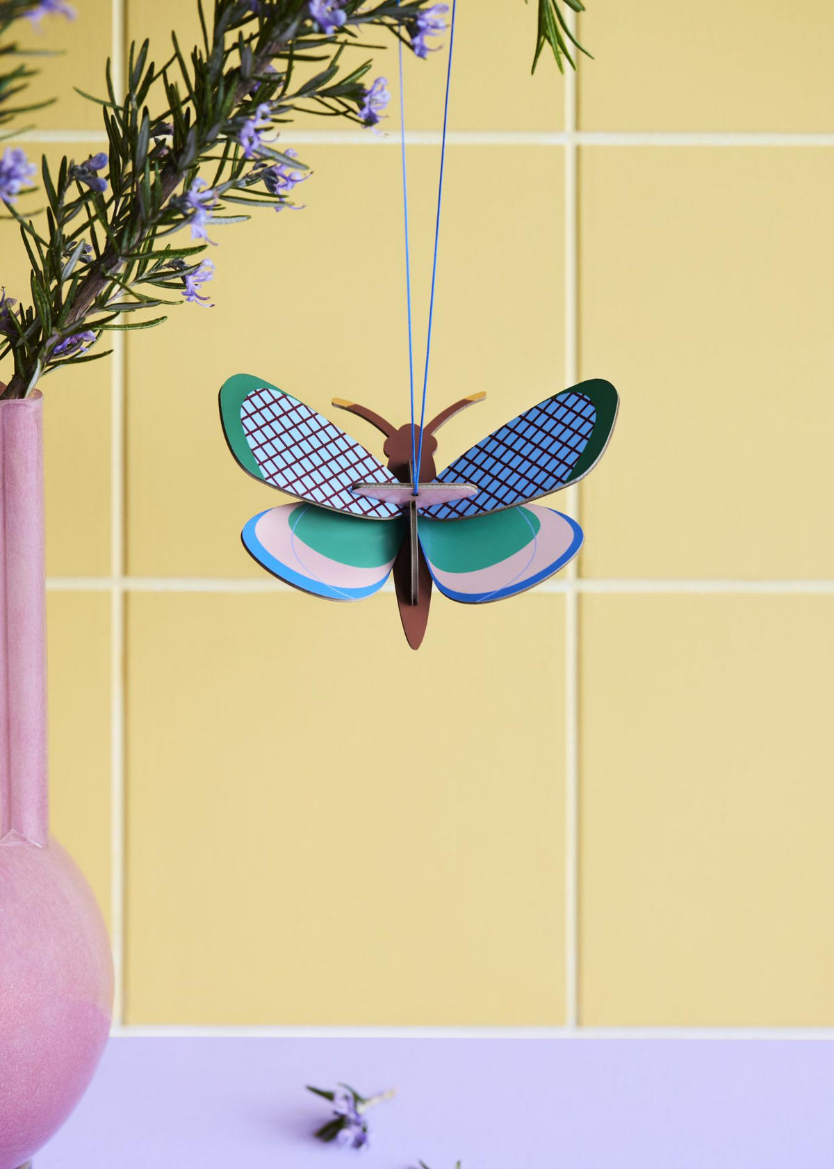 WANDOBJEKT Studio ROOF, Bastel-Set, 3D, Gitterschmetterling - Naturfarben, Wellpappe (8.8/11.5/4.5cm) - ich-zapfe