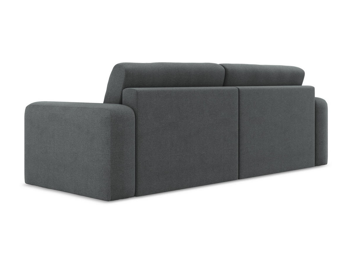 3-SITZER SOFA mit Schlaffunktion Strukturstoff Stoff Grau - Schwarz/Grau, Kunststoff/Textil (244/79/102cm) - Makamii