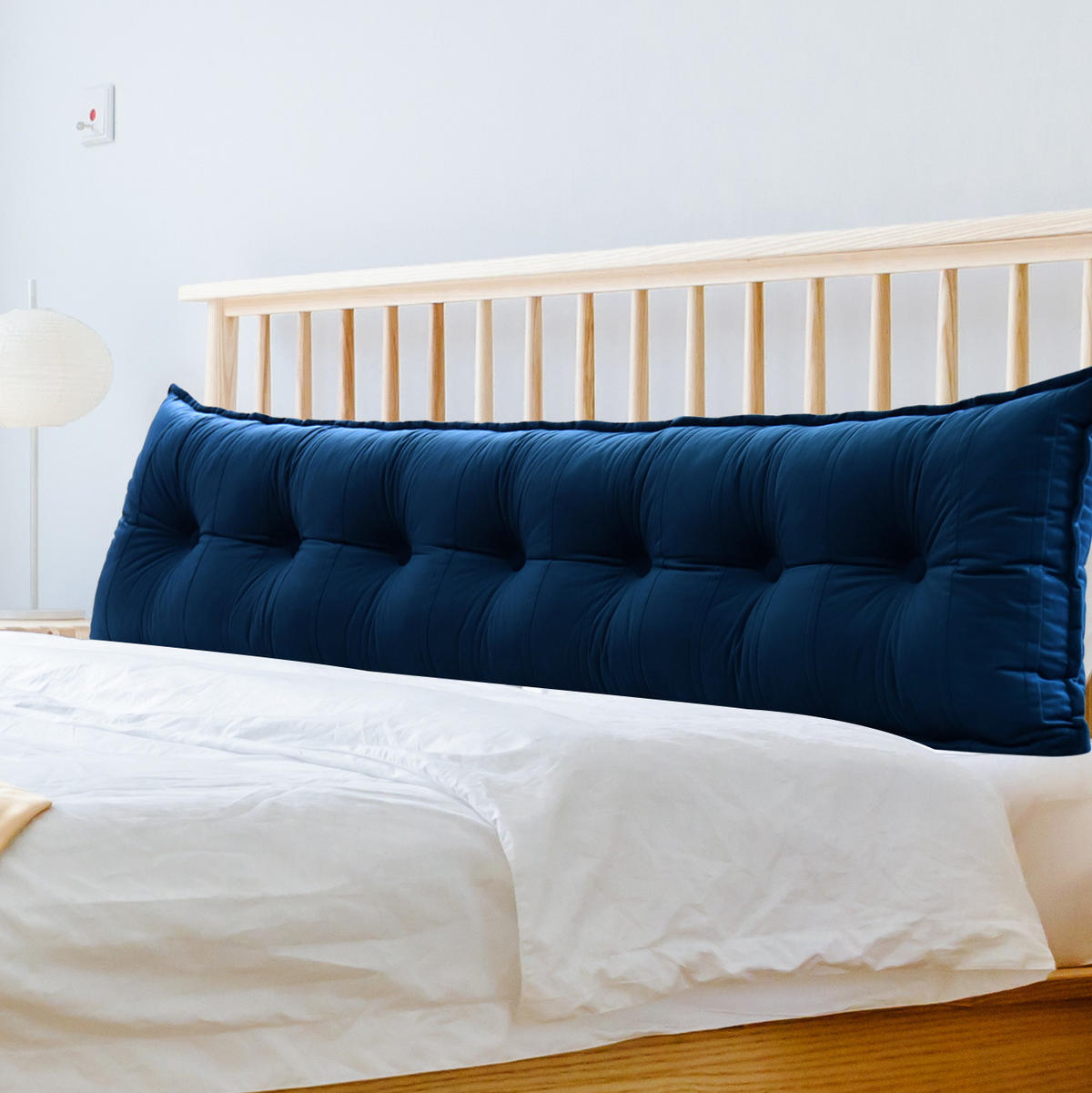 RÜCKENKISSEN Samtlook Dunkelblau 180 cm - Dunkelblau, Textil (45/180cm) - Vercart