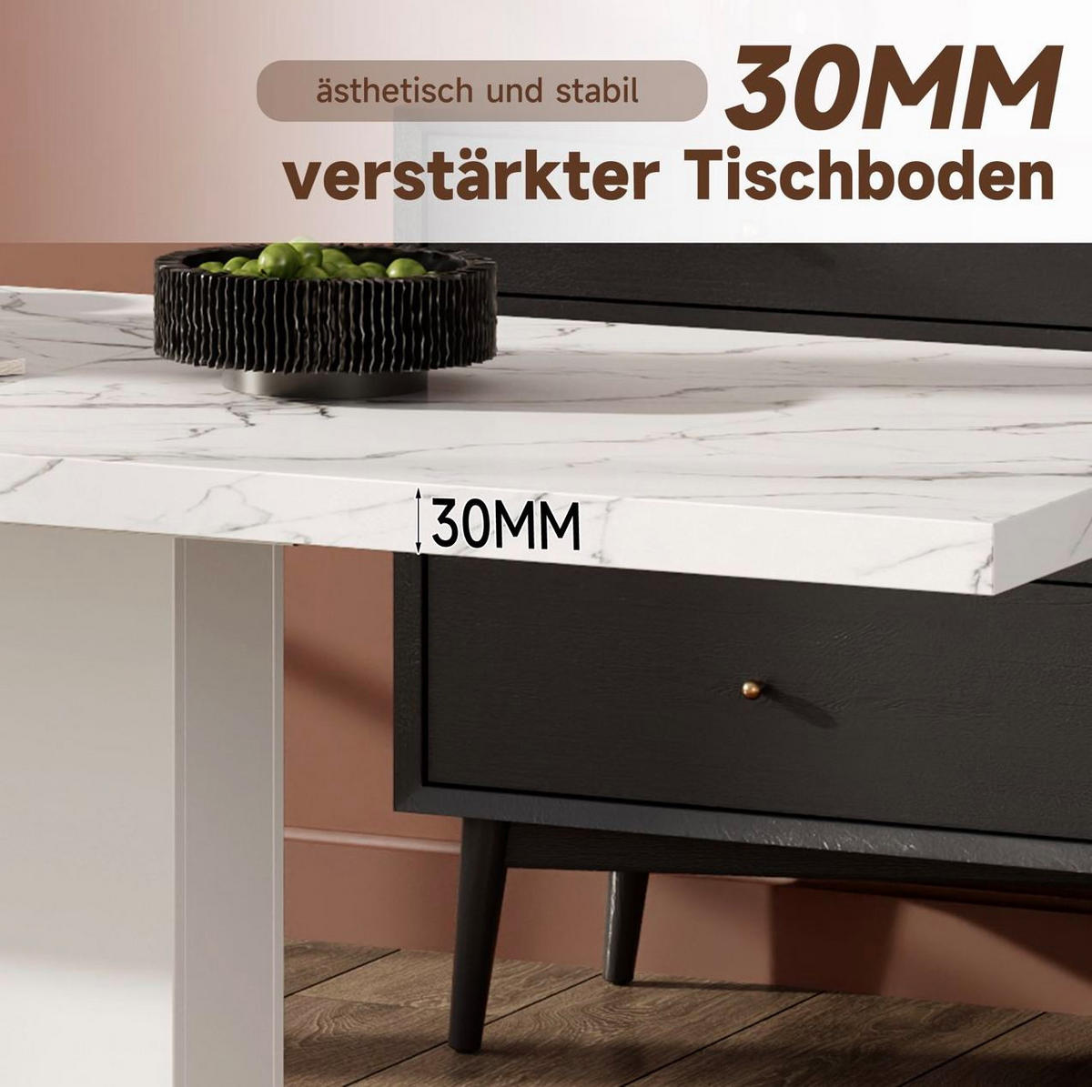 STÔL 140/180/70 cm, MDF, biely, rozkladací - biela, kompozitné drevo (180/70/75cm) - BEAOK
