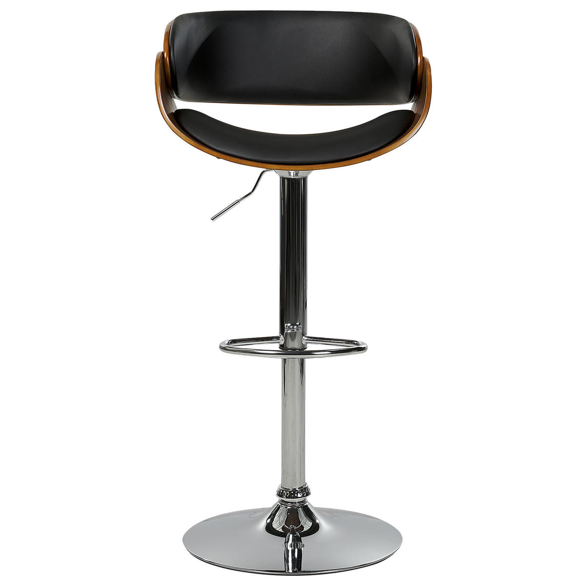 BARSTUHL 2er-Set Kunstleder drehbar SchwarzBaku - Schwarz, Kunststoff (53/85/45cm) - Beliani