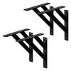 REGALTRÄGER 2er Set - Schwarz, Metall (24/3/24cm) - ML-DESIGN