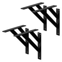 REGALTRÄGER 2er Set - Schwarz, Metall (24/3/24cm) - ML-DESIGN