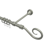 GARDINENSTANGE Primus Allegra 600 cm (geteilt in 3 x 200 cm), 1-läufig, 16 mm Ø Chrom matt - Chromfarben/Nickelfarben, Metall (600cm) - INTERDECO