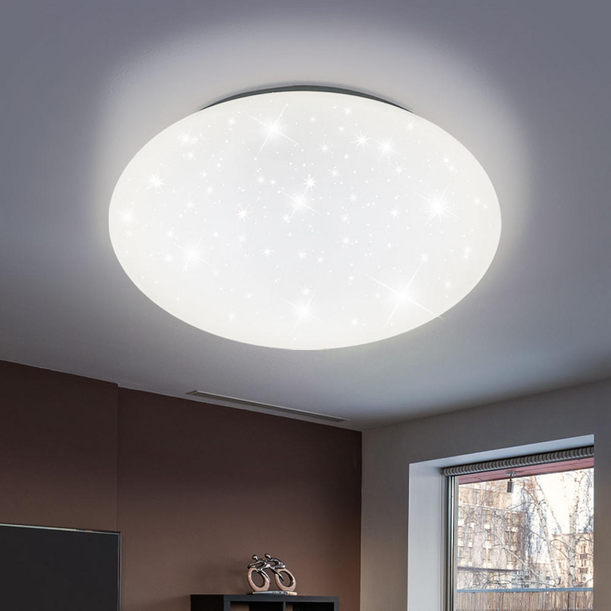 LED DECKENLEUCHTE Metall Weiß Sparkle Dekor - Weiß, Metall (38/38/10.5cm)